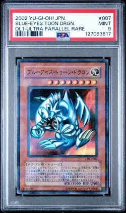2002 Yugioh #DL1-087 Blue-Eyes Toon Dragon Ultra Parallel Rare Japanese PSA 9 87 - Image 1