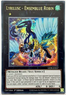 LED8-EN037 Lyrilusc - Ensemblue Robin - Ultra Rare 1st Edition Near Mint YuGiOh - Image 1