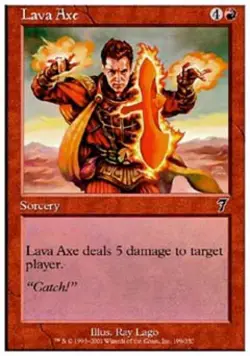 Lava Axe -Foil Medium Play MTG 7th Edition - Image 1