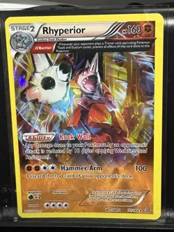 Rhyperior 77/160 - Holo Rare Pokemon XY Primal Clash Card - Image 1
