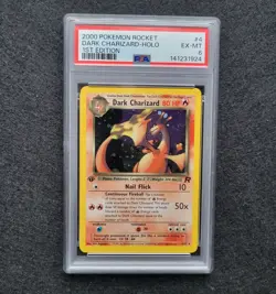 PSA 6 - DARK CHARIZARD 4/82 1st Edition Team Rocket Pokemon Card HOLO - Image 1