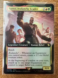 Magic MTG Final Fantasy - Barret, Avalanche Leader EXTENDED ART FOIL 0166 - Image 1