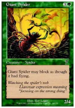 1x Giant Spider - Foil Light Play, English 7th Edition MTG Magic - Image 1
