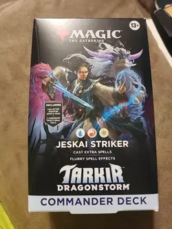 MTG: Dragonstorm Commander Deck Jeskai Striker, Sealed Box is Worn - Image 1