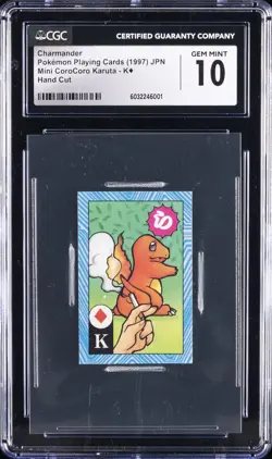 1997 POKEMON PLAYING CARDS JPN HAND CUT CHARMANDER CGC 10 GEM MINT - Image 1