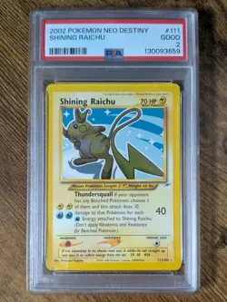 Pokemon TCG - Shining Raichu 111/105 Neo Destiny Holo Ultra Rare - PSA 2 GOOD - Image 1