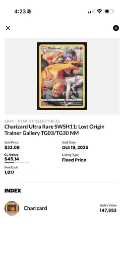 Pokemon TCG Charizard 2022 Swsh11: Lost Origin Trainer Gallery TG03/TG30 NM - Image 5