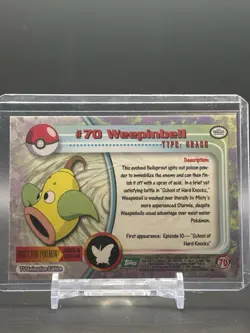 1999 Topps Pokemon TV Animation Series 1 Weepinbell Green Logo #70 - Image 2