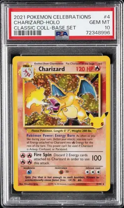 2021 POKEMON CELEBRATIONS CLASSIC COLL #4 CHARIZARD-HOLO PSA 10 - Image 1