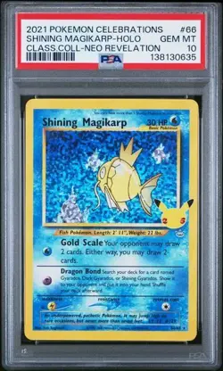 2021 POKEMON CELEBRATIONS CLASSIC COLL #66 SHINING MAGIKARP-HOLO PSA 10 - Image 1