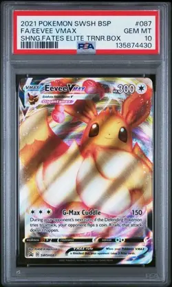2021 POKEMON SWSH BLACK STAR PROMO #087 FULL ART/EEVEE VMAX PSA 10 - Image 1