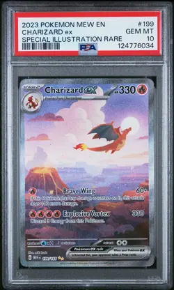 2023 POKEMON MEW EN-151 SPECIAL ILLUSTRATION RARE #199 CHARIZARD EX PSA 10 - Image 1