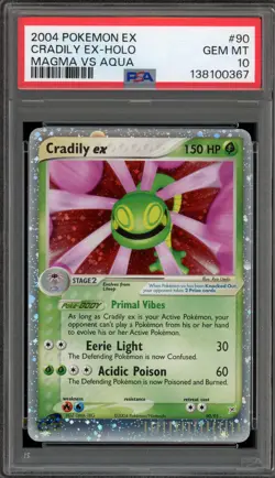 Pokemon Cradily ex EX Magma Vs Aqua Holo Ultra Rare #90 PSA 10 Gem Mint - Image 1