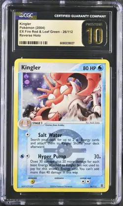 CGC 10 PRISTINE Kingler EX Fire Red & Leaf Green 26/112 Reverse Holo Pokemon - Image 1