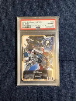 PSA 10 Gundam Card Game EX Base Gundam Base World Tour PROMO EXBP-003 US Seller - Image 1