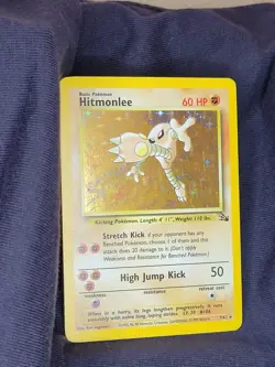 Hitmonlee Holo Rare Pokemon Card 7/62 Fossil Set NM-LP Unlimited - Image 2