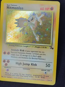 Hitmonlee Holo Rare Pokemon Card 7/62 Fossil Set NM-LP Unlimited - Image 4