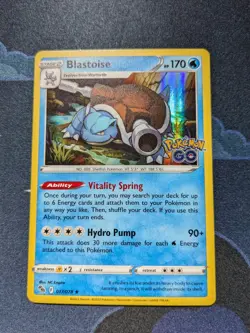 Blastoise 017/078 Pokemon Card Holo Pokemon Go Pokemon Trading Card Game TCG NM - Image 1