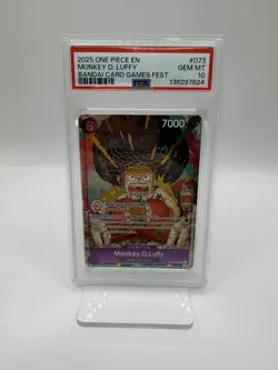 monkey.d.luffy bandai card games fest 25-26 Psa 10 - Image 1