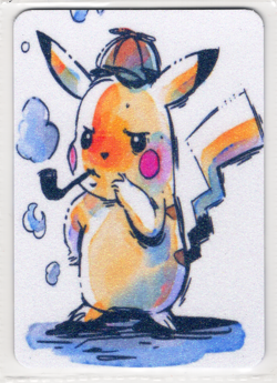 Pokemon Fanart * SMOKING PIPE PIKACHU * Card by SPACED_OUT ** GLITTER TEXTURED - Image 1