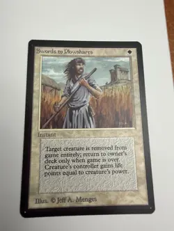 Magic the Gathering MTG Unlimited Swords to Plowshares NM Beta - Image 2