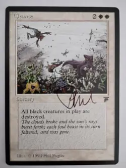 Magic The Gathering - 1x Signed Cleanse (mtg) English Legends - Image 1