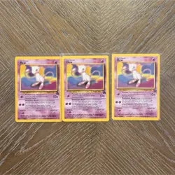 3 Vintage Pokemon Cards - 1999 Wizards Black Star Promo Mew #8 Lot - Image 1