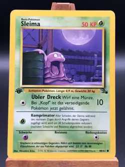 2000 Pokemon Fossil Sleima 1st Edition Deutsch German 48/62 LP Excellent - Image 1