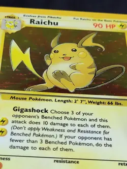 Pokemon TCG Raichu 14/62 Fossil Set 1999 Holo Rare Unlimited VTG WOTC LP - Image 4