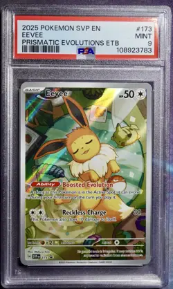 2025 Pokemon Prismatic Evolutions ETB Eevee #173 Black Star Promo PSA 9 - Image 1