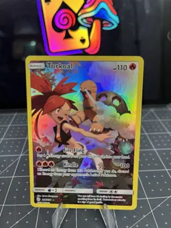 Pokemon TCG Torkoal 237/236 Secret Rare Full Art, Sun & Moon Cosmic Eclipse - Image 1