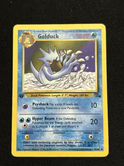 Pokemon TCG Fossil 35/62 Golduck 1st Edition - Image 1