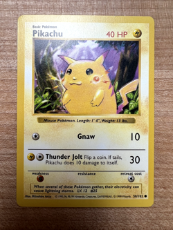 Pikachu (Red Cheeks) 058/102 Pokemon TCG Shadowless Base Set - NM - Image 1