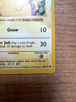 Pikachu (Red Cheeks) 058/102 Pokemon TCG Shadowless Base Set - NM - Image 4