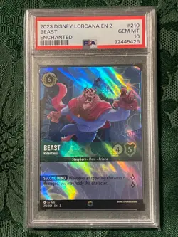 Disney Lorcana Beast Relentless Enchanted #210/204 PSA 10 - Image 1