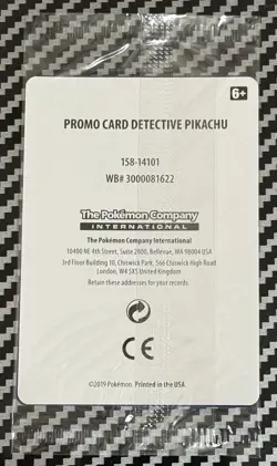 1x Pokemon Black Star SM190 Detective Pikachu Holo Stamped Promo Card Sealed! - Image 2