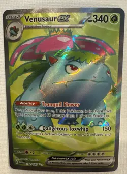 Pokemon Card Venusaur ex 182/165 Ultra Rare Scarlet & Violet 151 Near Mint - Image 1