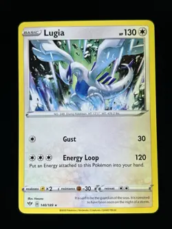 LUGIA DARKNESS ABLAZE SET RARE NON-HOLO FOIL POKEMON CARD 140/189 NM/M - Image 1