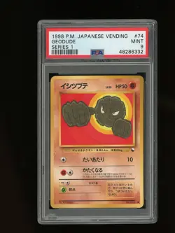Pokemon PSA 9 MINT Geodude 1998 Vending Series 1 Japanese Promo Card - Image 1