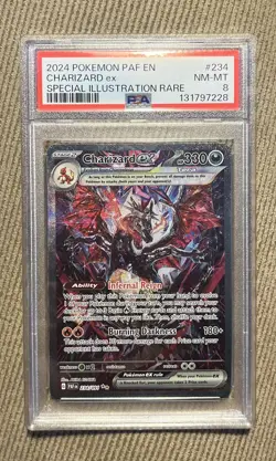 Pokemon TCG Charizard EX Paldean Fates Card 234/091 Sir SV PSA 8 - Image 1