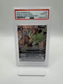 2025 Digimon Digital Gate Open Bandai Card Games Fest #P-206 PSA 10 - Image 1