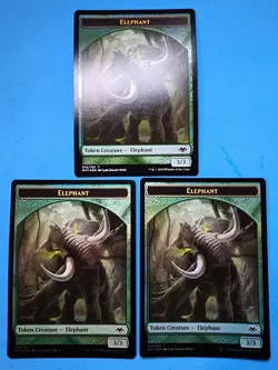 3x Elephant Modern Horizons Token Creature Green Forest Mtg Magic Card Foil 12 - Image 1