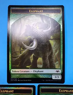 3x Elephant Modern Horizons Token Creature Green Forest Mtg Magic Card Foil 12 - Image 2