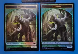 3x Elephant Modern Horizons Token Creature Green Forest Mtg Magic Card Foil 12 - Image 3