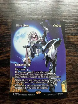 Nine Lives Borderless Full Art Spiderman Magic The Gathering Pack Fresh - Image 1