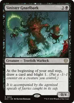 x1 Sinister Gnarlbark R MTG Commander: Lorwyn Eclipsed M/NM, English - Image 1