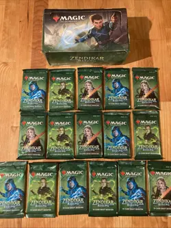 16x MTG Zendikar Rising Draft Booster Packs - Unopened Lot - From Partial Box - Image 1