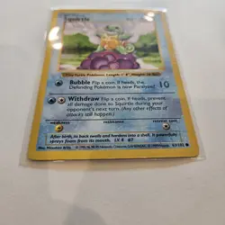Pokemon TCG Squirtle Card 063/102 Base Set, Shadowless, Regular - Image 2