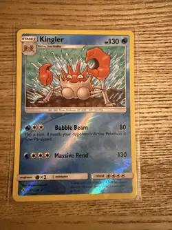 Pokemon Sun Moon Unbroken Bonds Kingler 47/214 Rare Reverse Holo TCG Card - Image 1