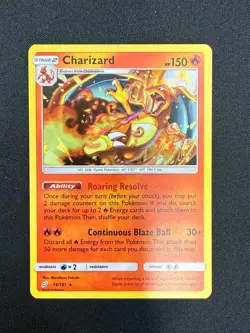 Pokemon TCG Charizard Holo Sun & Moon Team Up 14/181 Cracked Ice Holo - Image 1